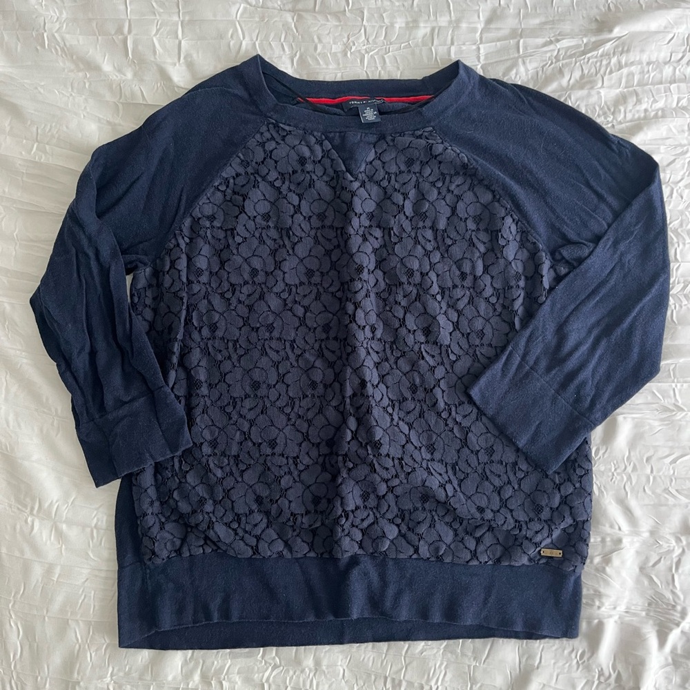Tommy Hilfiger Navy Sweater (Size M)